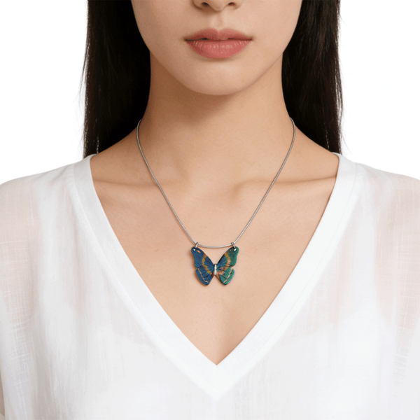 Lacquer Butterfly Necklace