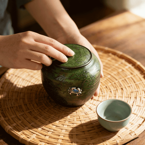 Lacquer Tea Canister with a Playful Touch
