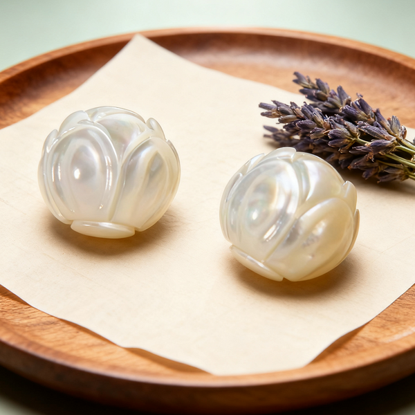 Ancient Fish Bone Lotus Beads