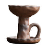 Handmade Coarse Earthenware Oil Lamp and Candleholder