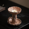 Handmade Coarse Earthenware Oil Lamp and Candleholder