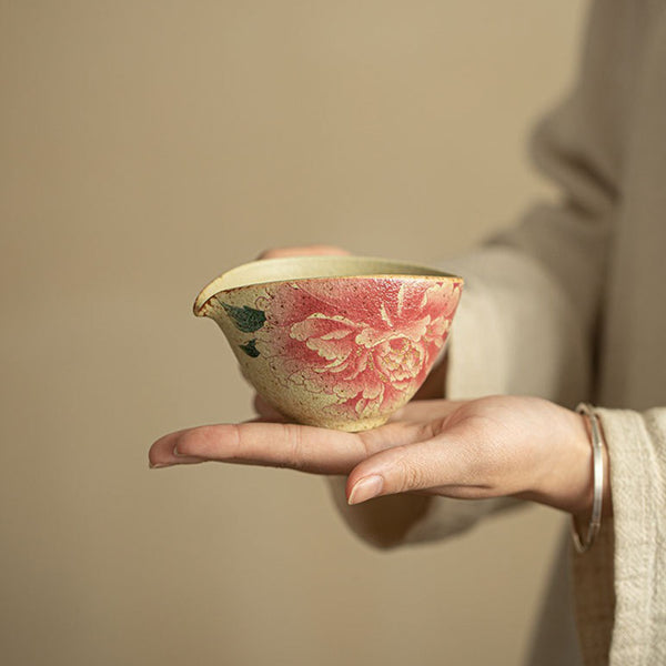 Glaze Variation Celadon Firestone Red Goblet