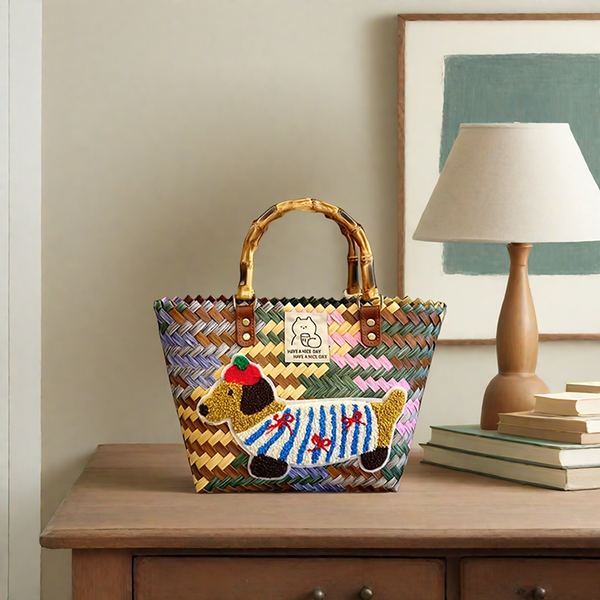 Cute Dog Weaving Fun Bag