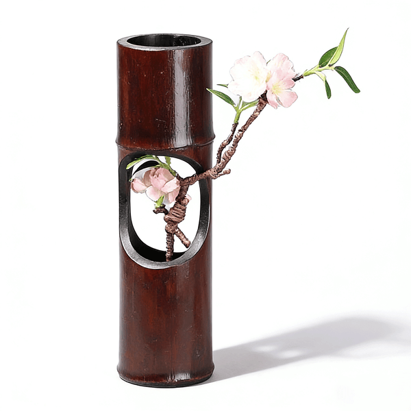 Lacquer Retro Bamboo Tube Flower Vase
