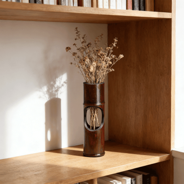 Lacquer Retro Bamboo Tube Flower Vase