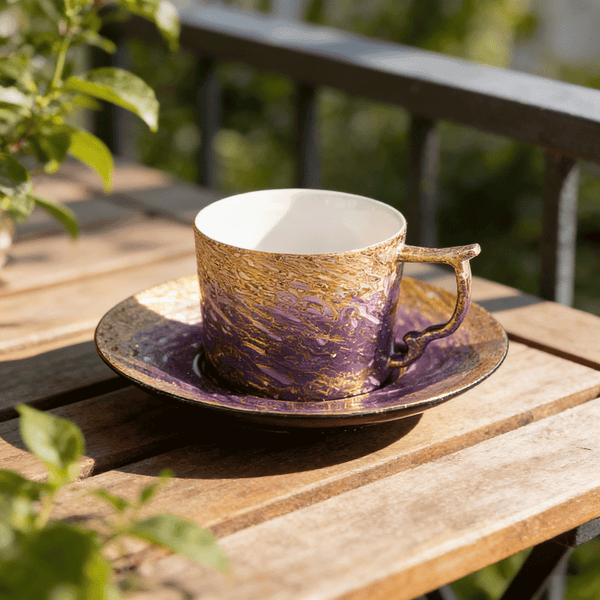 Lacquer Coffee Cup and Saucer