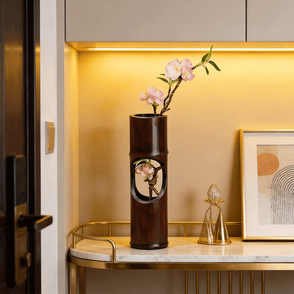 Lacquer Retro Bamboo Tube Flower Vase