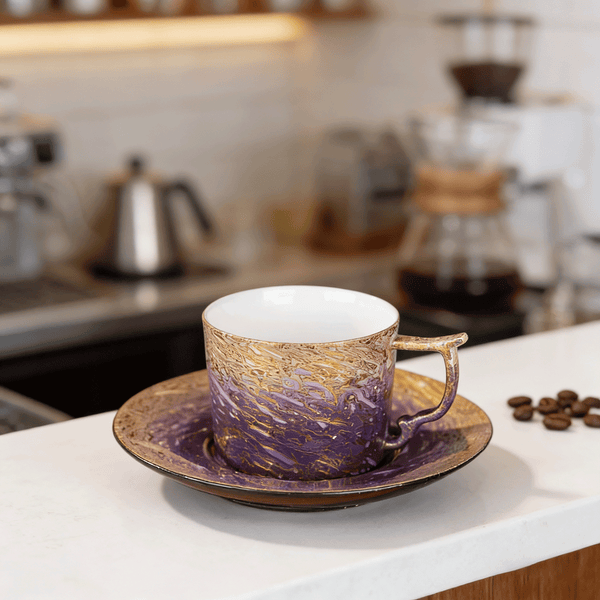 Lacquer Coffee Cup and Saucer