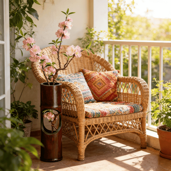 Lacquer Retro Bamboo Tube Flower Vase