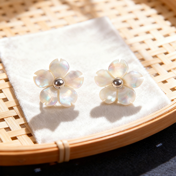 Inlaid Mother-of-Pearl and Abalone Earrings