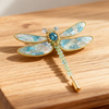 Inlaid Mother-of-Pearl Dragonfly Brooch