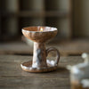 Handmade Coarse Earthenware Oil Lamp and Candleholder