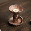 Handmade Coarse Earthenware Oil Lamp and Candleholder