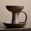 Handmade Coarse Earthenware Oil Lamp and Candleholder
