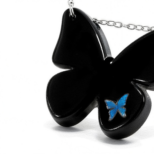 Inlaid Mother-of-Pearl Butterfly Necklace