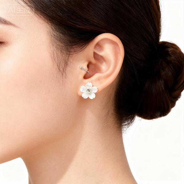 Inlaid Mother-of-Pearl and Abalone Earrings