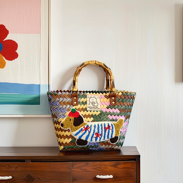 Cute Dog Weaving Fun Bag