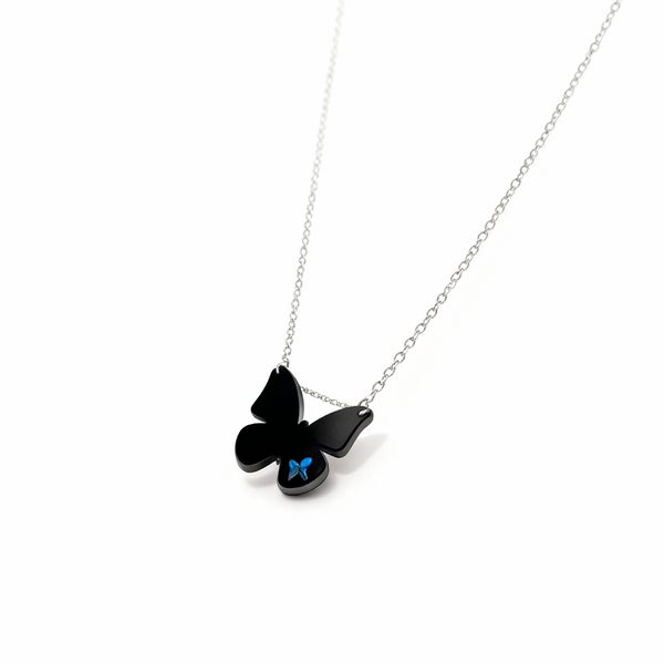 Inlaid Mother-of-Pearl Butterfly Necklace