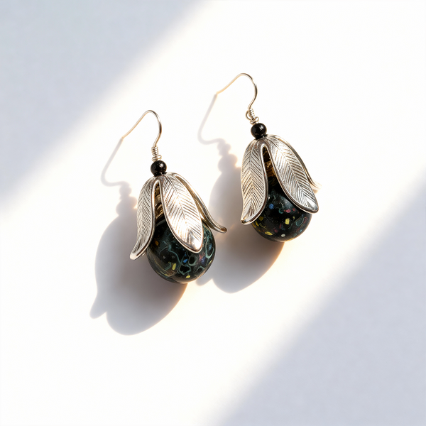 Retro Inlaid Mother-of-Pearl Earrings