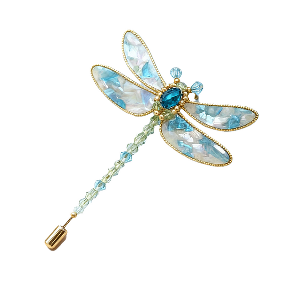 Inlaid Mother-of-Pearl Dragonfly Brooch