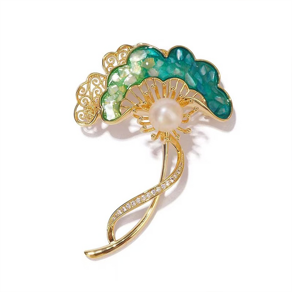 Inlaid Mother-of-Pearl Pearl Brooch